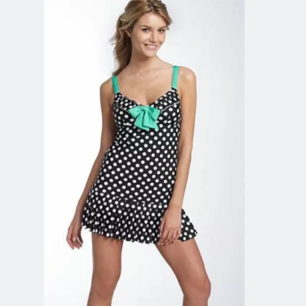 Betsy Johnson Polka Dot Swim Dress Mini Cover up